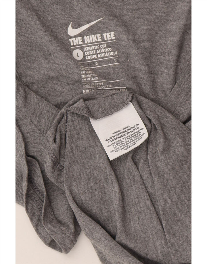 NIKE Damen Athletic Cut Graphic T-Shirt Top UK 14 Large Grau Polyester