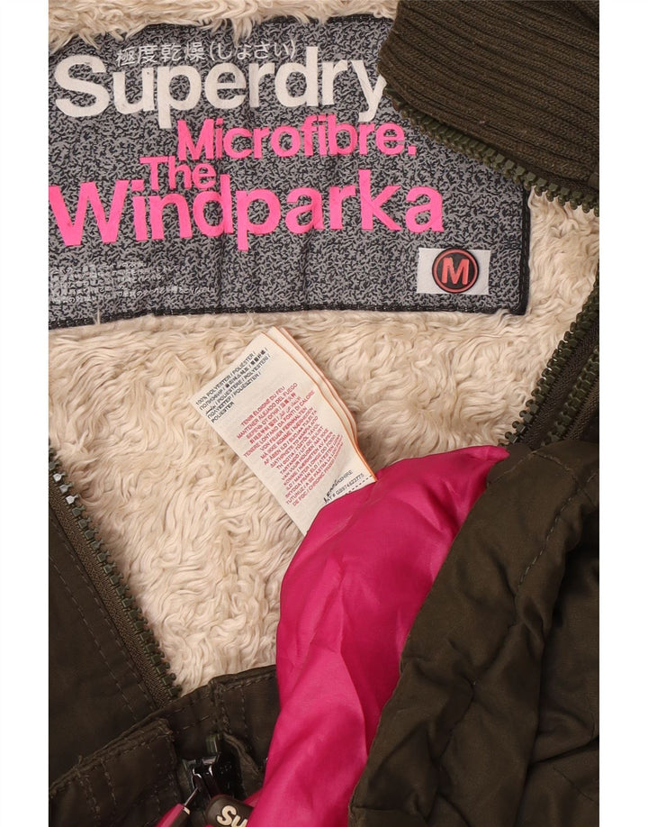 Superdry Damen The Windparka Hooded Parka Jacke UK 14 Medium Khaki