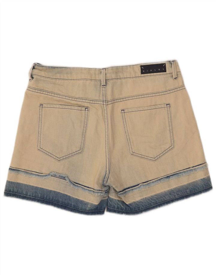 Sisley Damen Jeansshorts W28 Mittelbeige Baumwolle