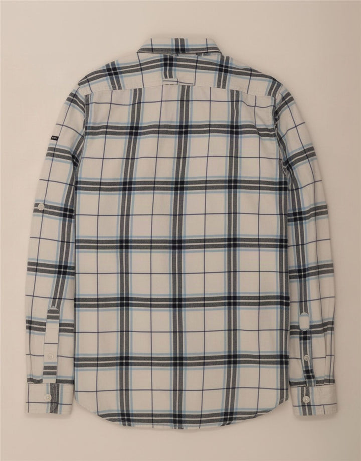 Superdry Herren-Hemd mit klassischer Passform, groß, weiß kariert, Baumwolle