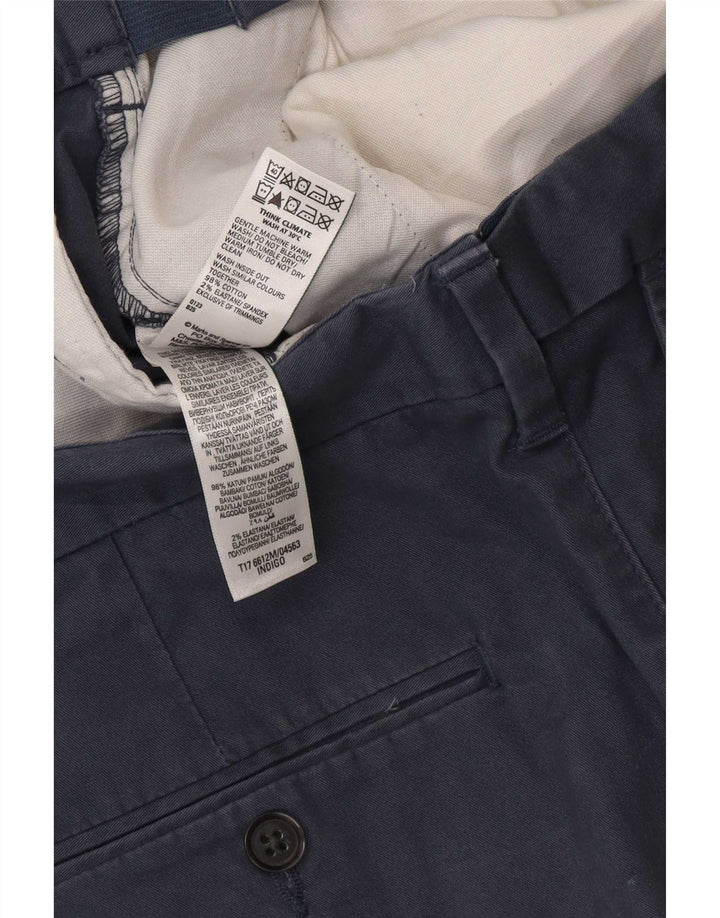 Marks & Spencer Herren-Chinohose mit normaler Passform, W34, L32, Blau, Baumwolle