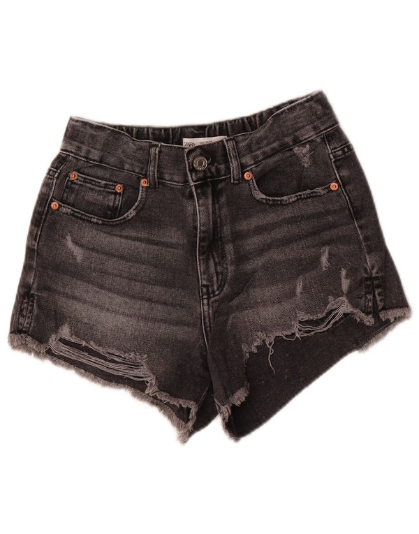 Zara Jeansshorts im Used-Look für Mädchen, 11–12 Jahre, W26, Grau
