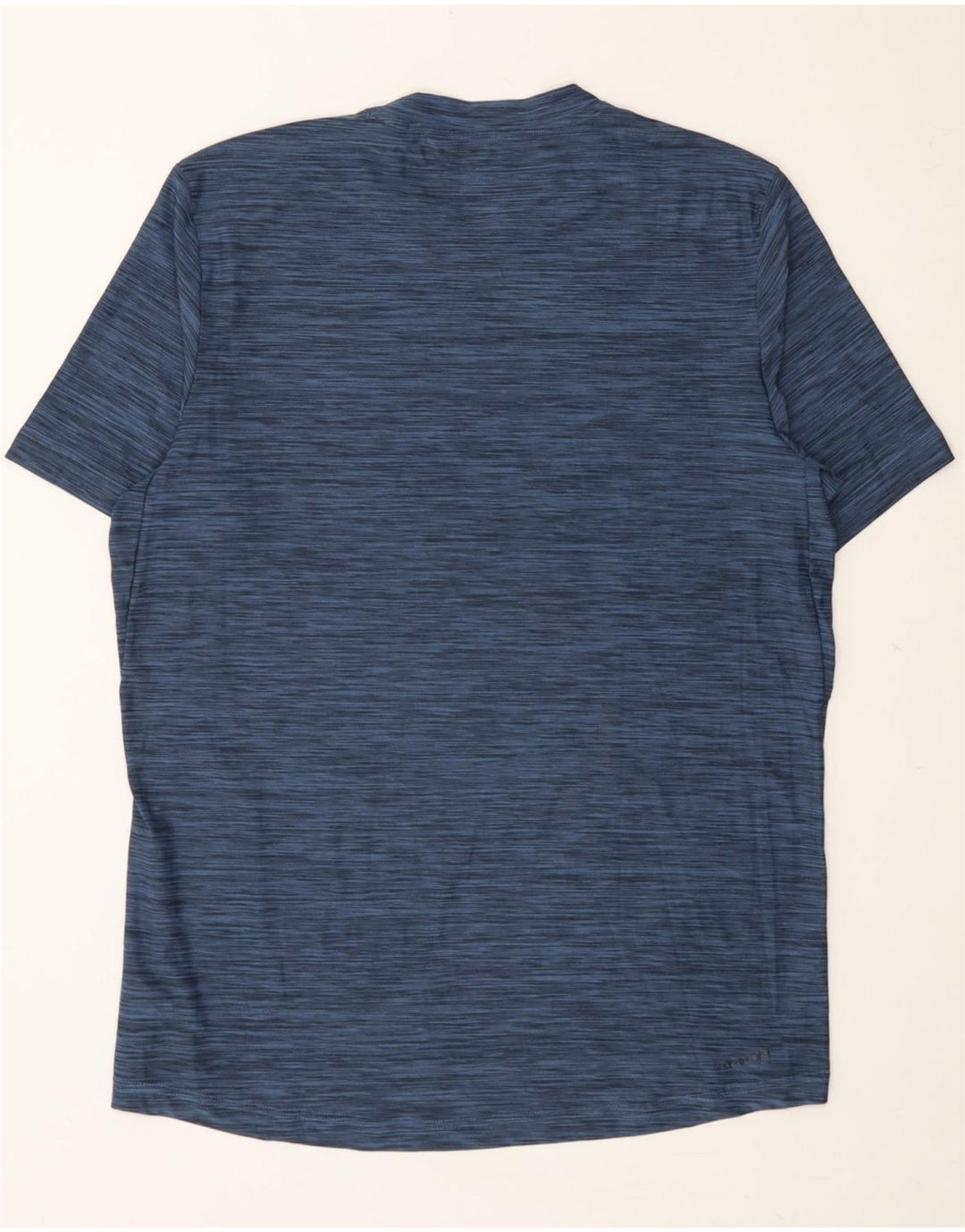 ADIDAS Mens Aeroready T-Shirt Top Medium Navy Blue Striped Polyester Vintage Adidas and Second-Hand Adidas from Messina Hembry 