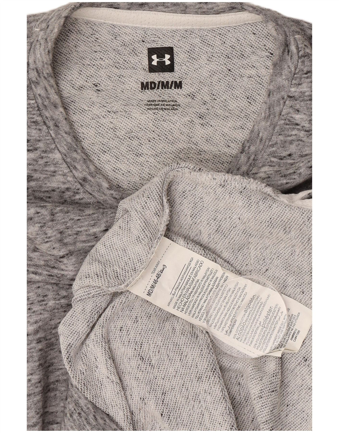 Under Armour Herren-Sweatshirt mit Grafik, mittelgrau gefleckte Baumwolle