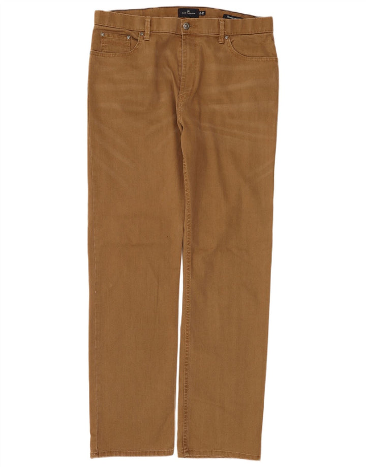 Marks & Spencer Herren Straight Jeans W38 L33 Braune Baumwolle
