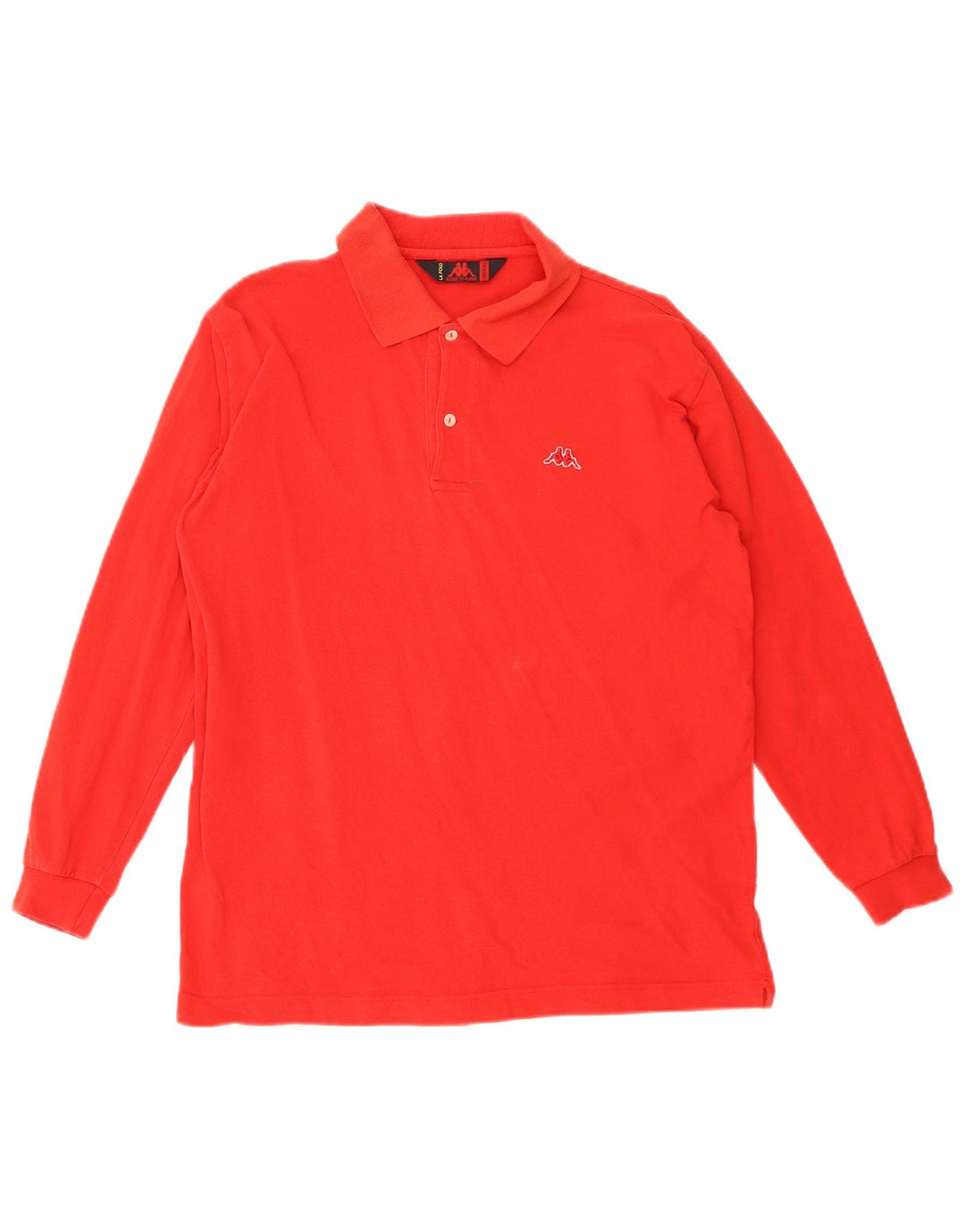 Kappa Herren-Langarm-Poloshirt aus mittelroter Baumwolle
