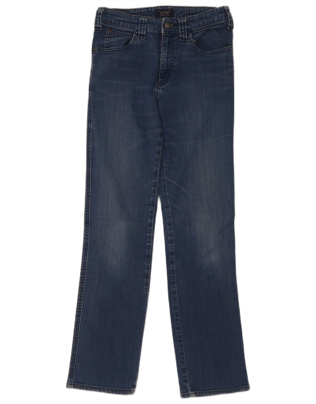 Armani Damen Straight Jeans W27 L27 Blau