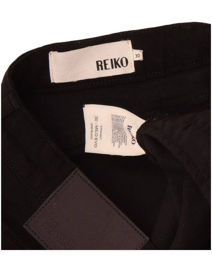 Reiko Damen Straight Jeans W30 L29 Schwarze Baumwolle