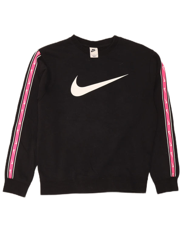 Nike Damen-Sweatshirt mit grafischem Print, Gr. 10, Größe S, Schwarz, Farbblock