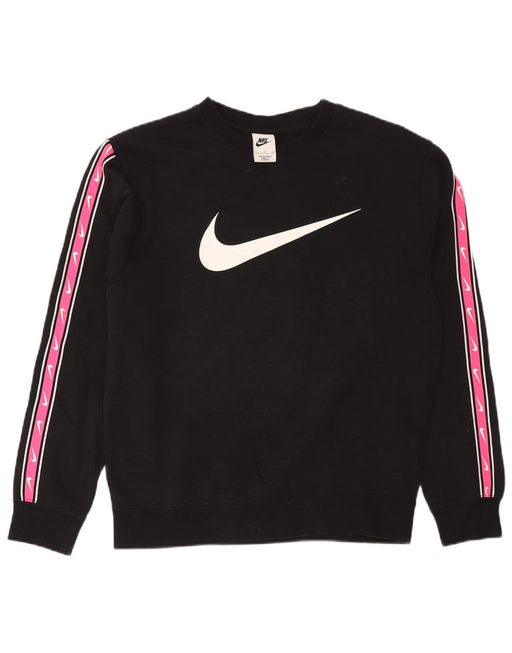 Nike Damen-Sweatshirt mit grafischem Print, Gr. 10, Größe S, Schwarz, Farbblock