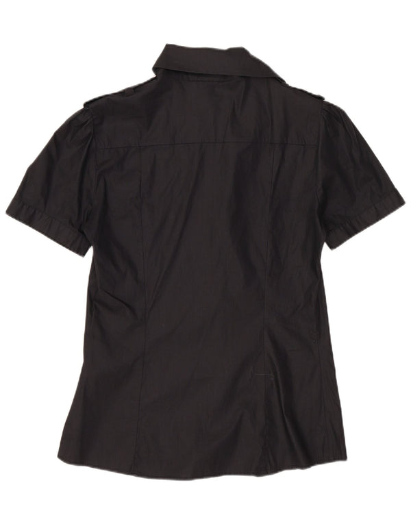 Guess By Marciano Damen Militär-Kurzarmhemd IT 42 Medium Schwarz