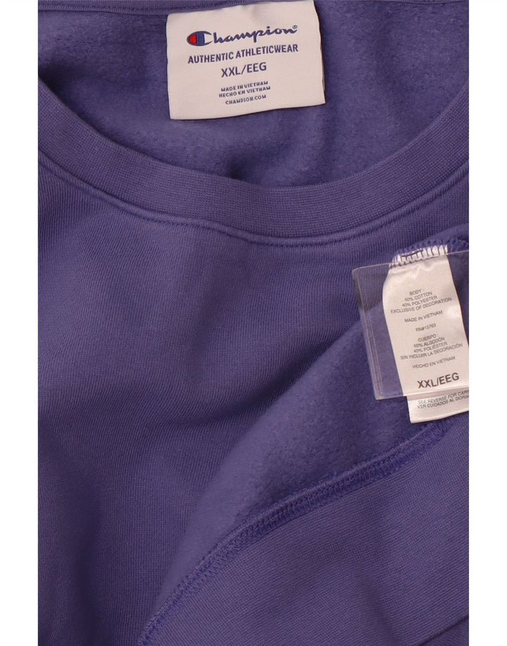 CHAMPION Damen Sweatshirt Pullover UK 20 2XL Lila Baumwolle