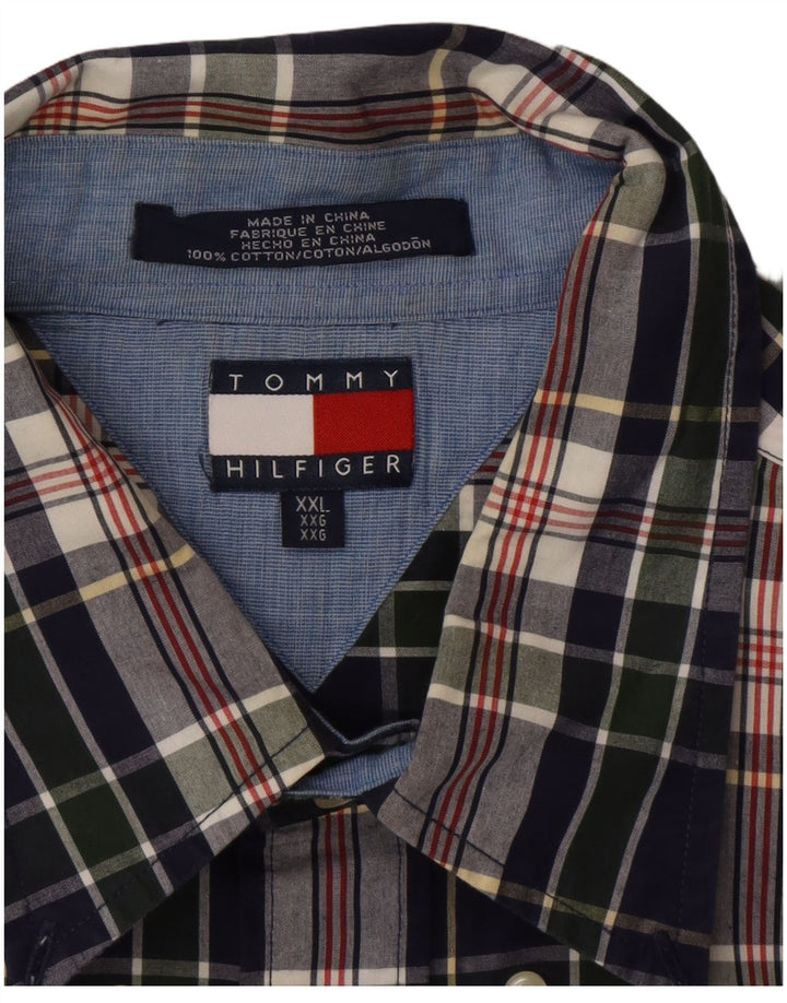 TOMMY HILFIGER Herrenhemd 2XL Marineblau kariert Baumwolle