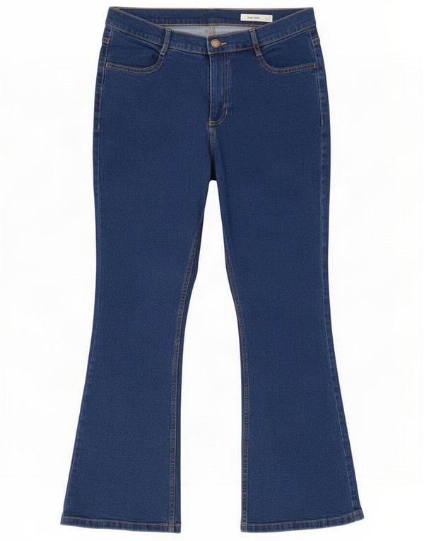 Marks & Spencer Damen Slim Bootcut Jeans UK 12 Medium W30 L28 Blaue Baumwolle