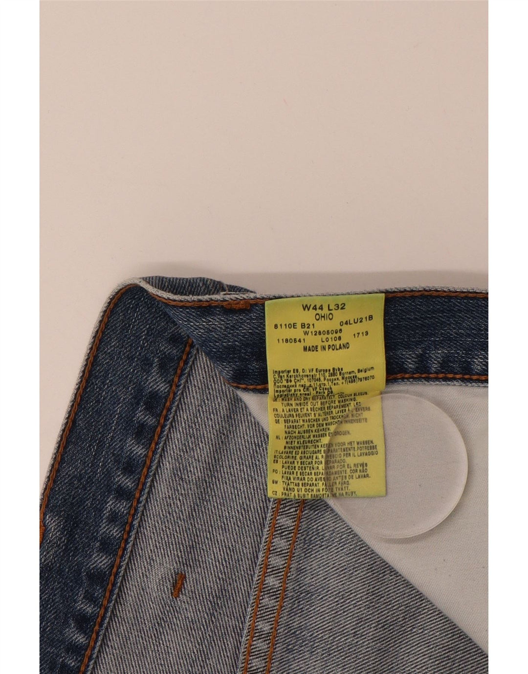 WRANGLER Mens Ohio Straight Jeans W44 L29 Blue Cotton