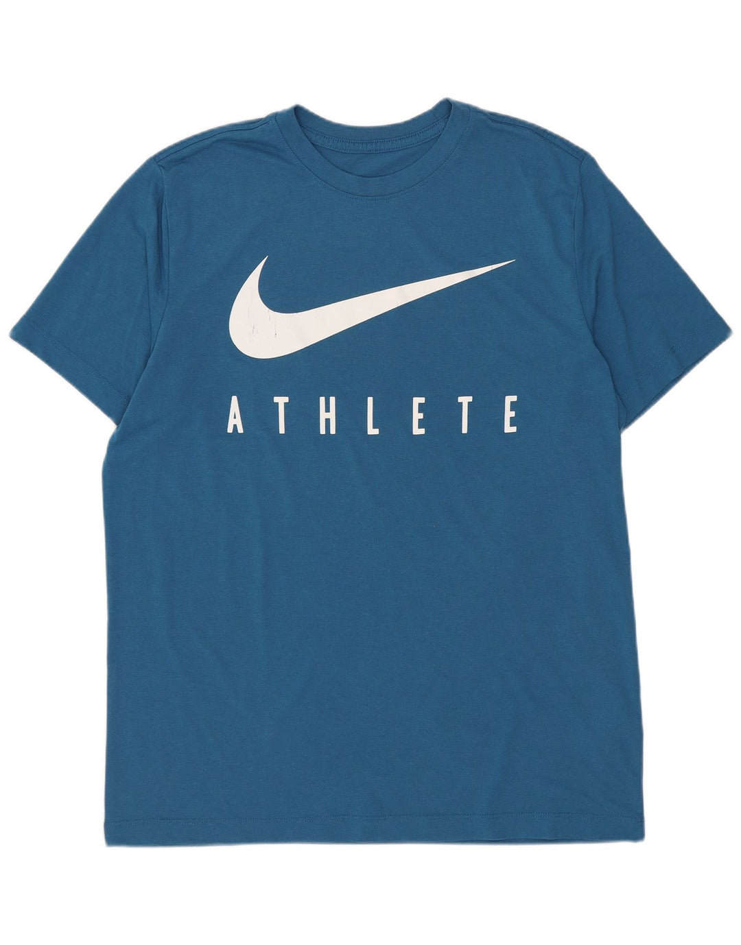 Nike Herren Dri Fit Grafik-T-Shirt-Oberteil aus mittelblauem Polyester