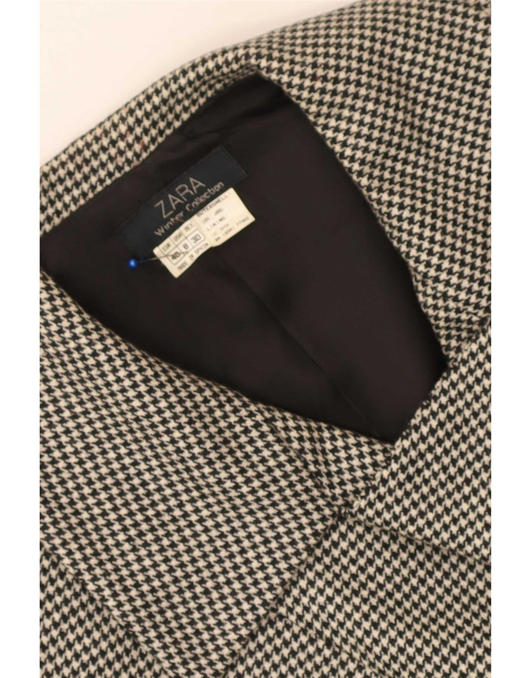 Zweireihiger Blazer für Damen von Zara, EU 40, Mittelschwarz mit Hahnentrittmuster
