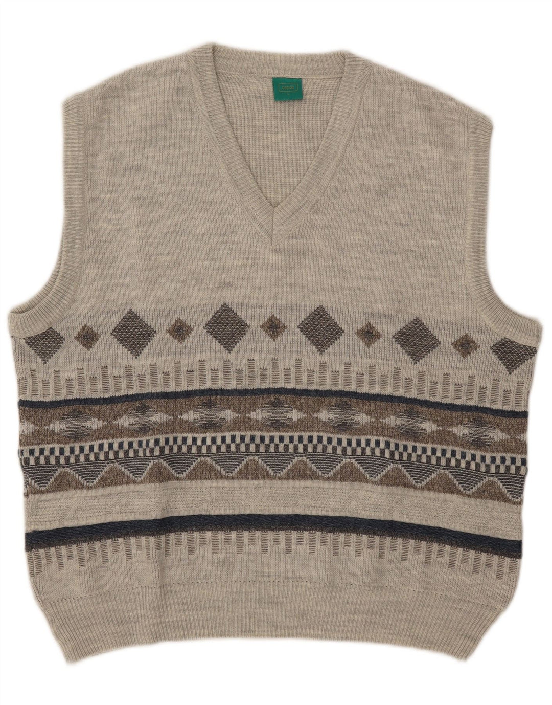 C&A Herren-Canda-Weste-Tanktop, großes graues geometrisches Acryl