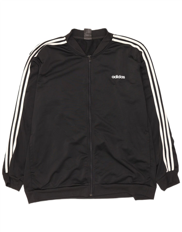Adidas Herren-Trainingsanzug, 2XL, schwarzes Polyester