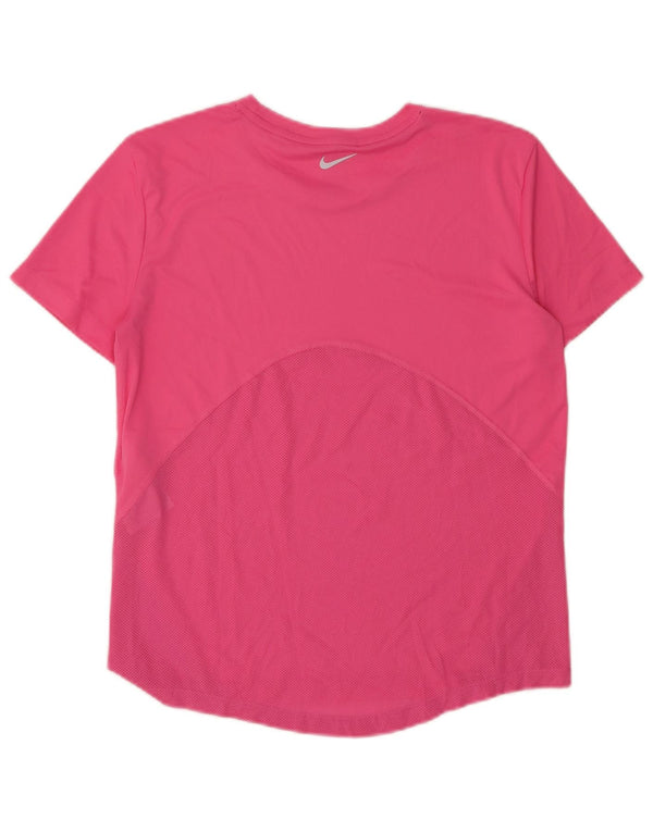 NIKE Damen Dri Fit T-Shirt Top UK 6 XS Rosa Polyester