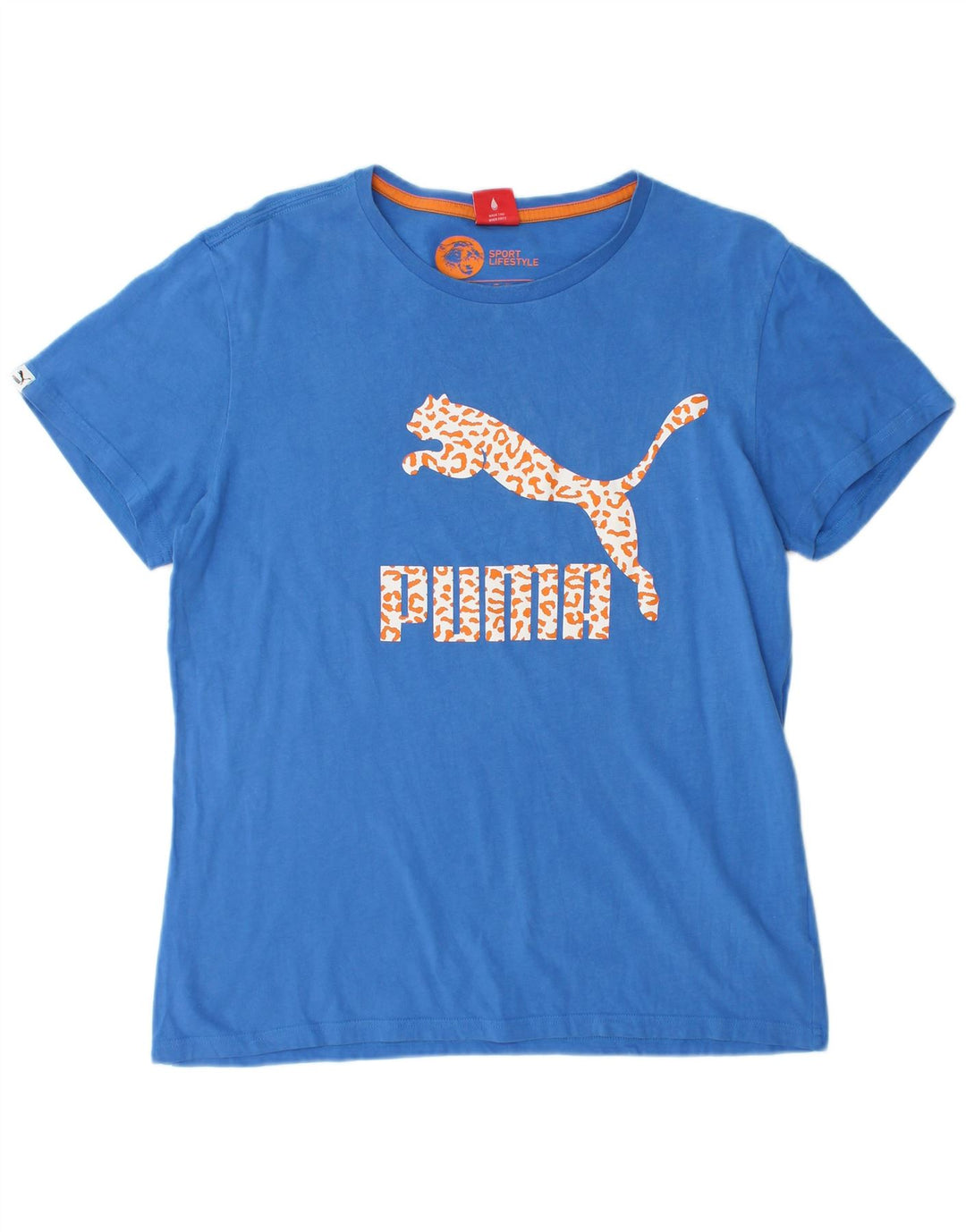Puma Herren-T-Shirt mit Grafik, groß, aus blauer Baumwolle