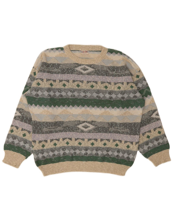 Vintage Herren Pullover mit Rundhalsausschnitt IT 48/50 Medium Mehrfarbig