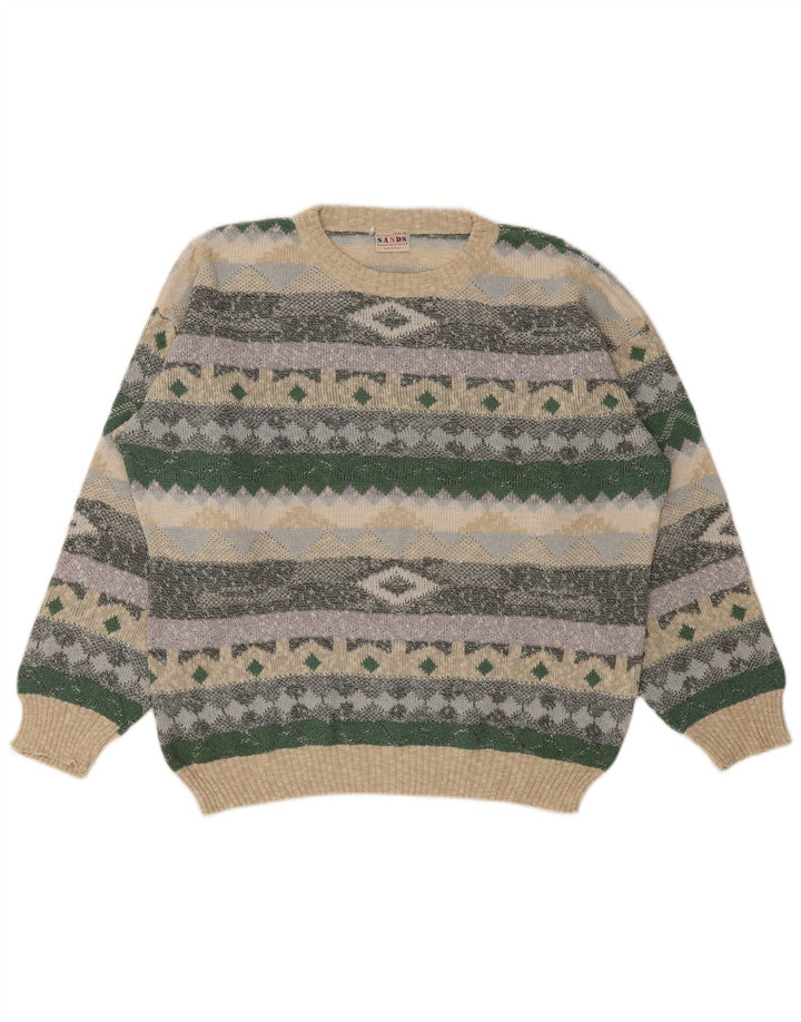 Vintage Herren Pullover mit Rundhalsausschnitt IT 48/50 Medium Mehrfarbig