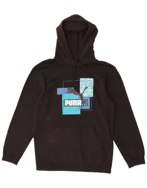 Puma Herren Graphic Hoodie Pullover Small Schwarz Baumwolle