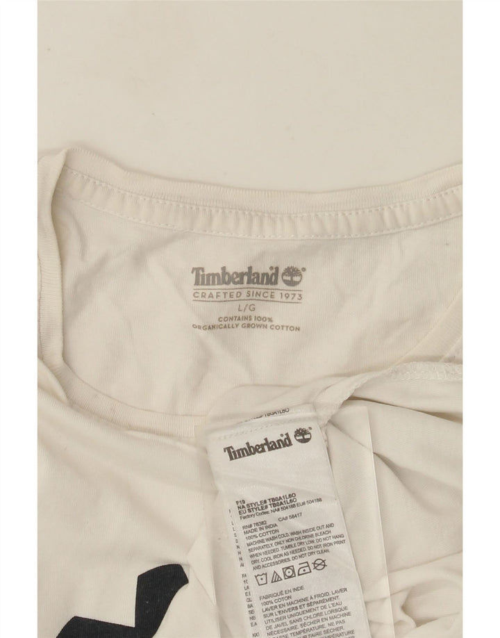 Timberland Herren-T-Shirt mit Grafik, groß, aus weißer Baumwolle
