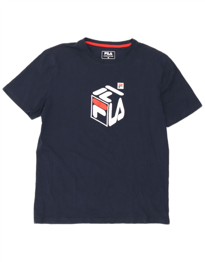 Fila Herren T-Shirt mit Grafik, mittelgroß, Marineblau