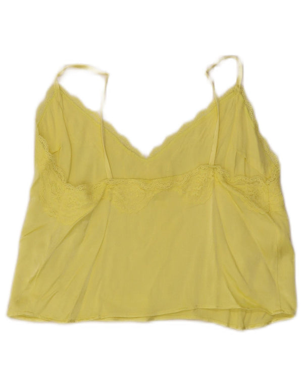 Vintage Damen Cami Top UK 10 Small Gelb