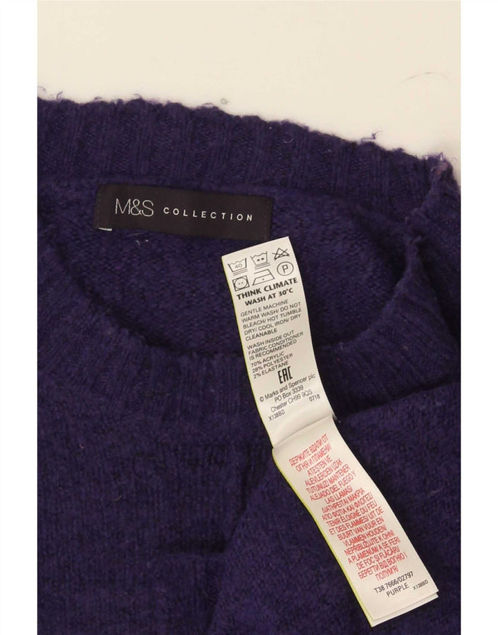 Marks & Spencer Damen-Pullover mit Rundhalsausschnitt, Gr. 10, Violett