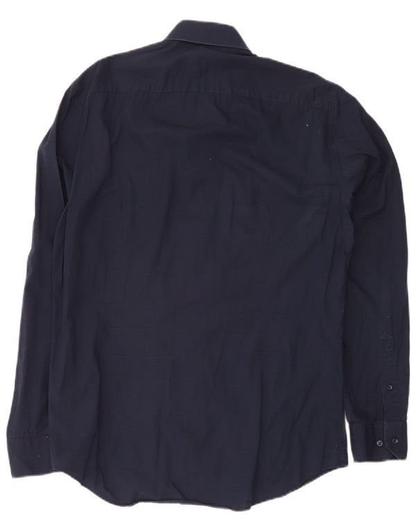 Tommy Hilfiger Herren-Hemd, pflegeleicht, schmale Passform, Größe 41 16, mittleres Marineblau
