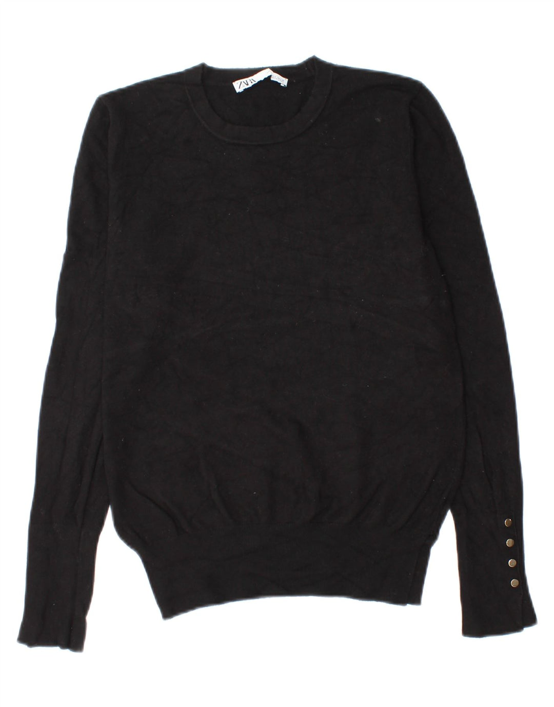 Zara Damen-Pullover mit Rundhalsausschnitt, Gr. 14, Schwarz