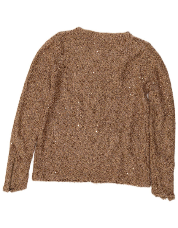 Zara Damen Strickjacke UK 12 Medium Beige