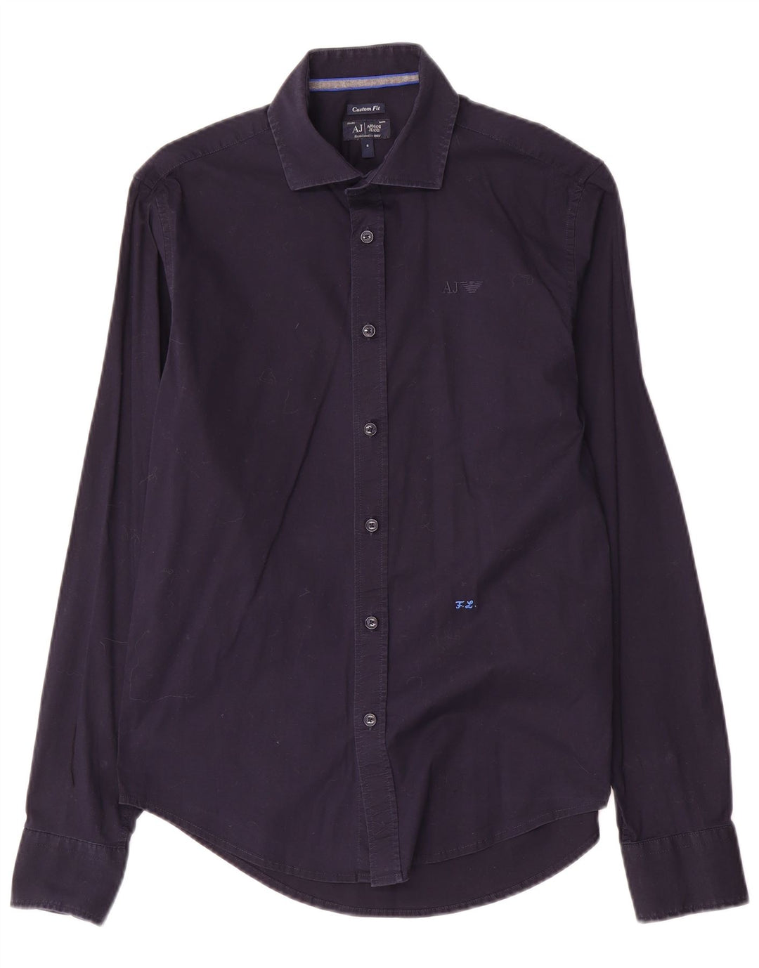Armani Jeans Herren-Hemd mit individueller Passform, Größe S, Marineblau, Baumwolle