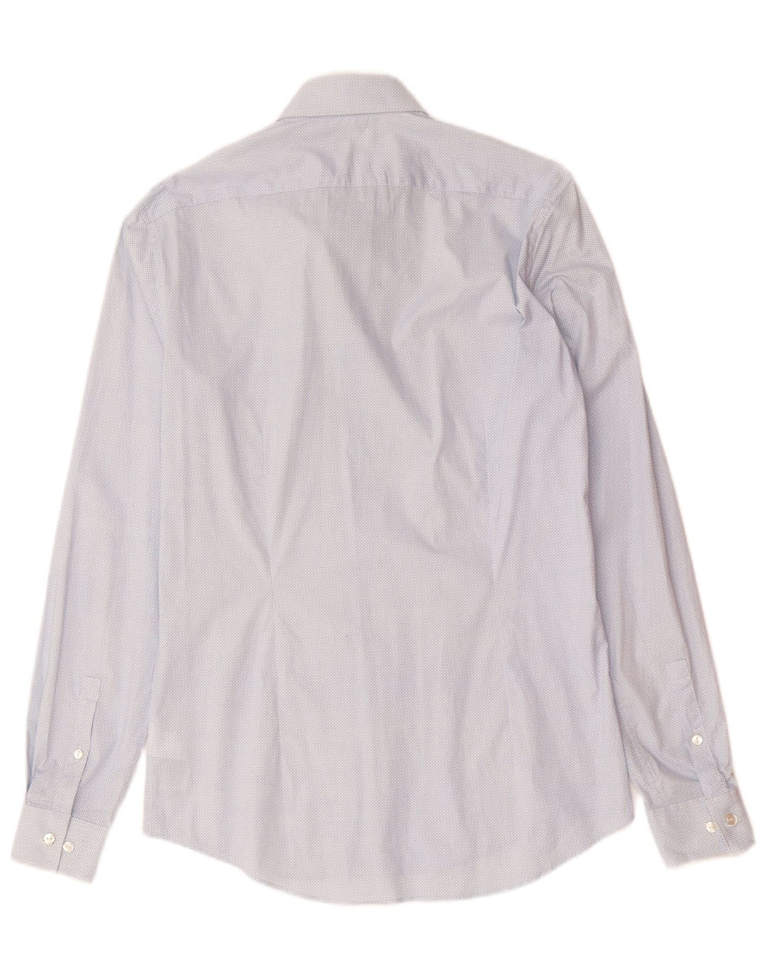 CALVIN KLEIN Herren Slim Fit Hemd Größe 38 15 Mittelblau gefleckte Baumwolle