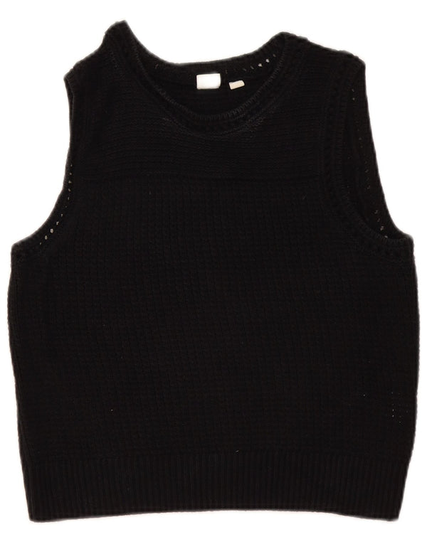Gap Damen Übergroßes Weste-Tanktop UK 6 XS Schwarze Baumwolle
