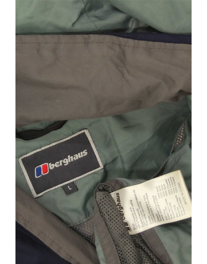 Berghaus Herren-Regenjacke mit Kapuze, UK 40, Größe L, marineblaues Nylon