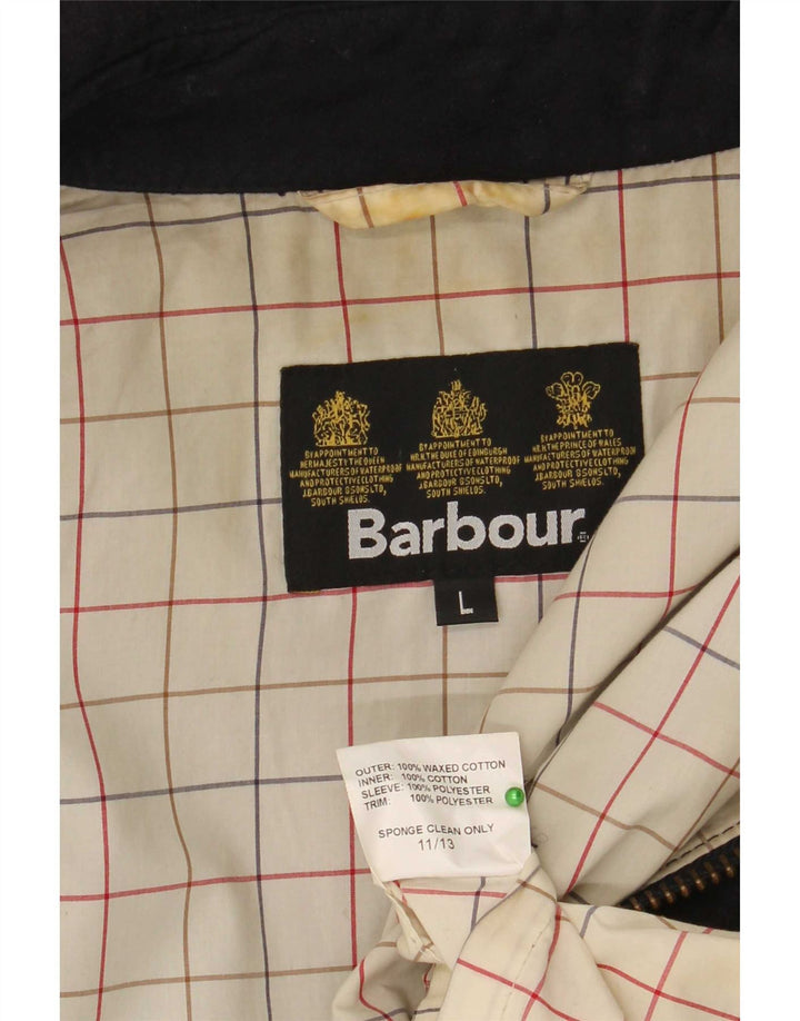 Barbour Herrenjacke aus gewachster Baumwolle, UK 40, große schwarze Baumwolle