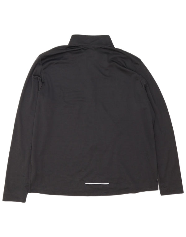Nike Herren Dri Fit Zip Neck Pullover Trainingsanzug Top 2XL Schwarz Polyester