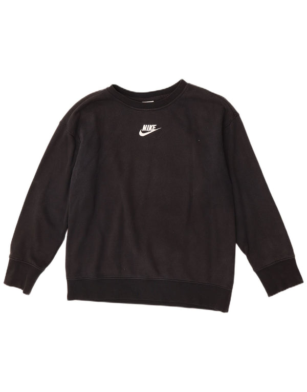 Nike Mädchen-Sweatshirt mit Grafik, 12–13 Jahre, Größe L, Schwarz, Baumwolle