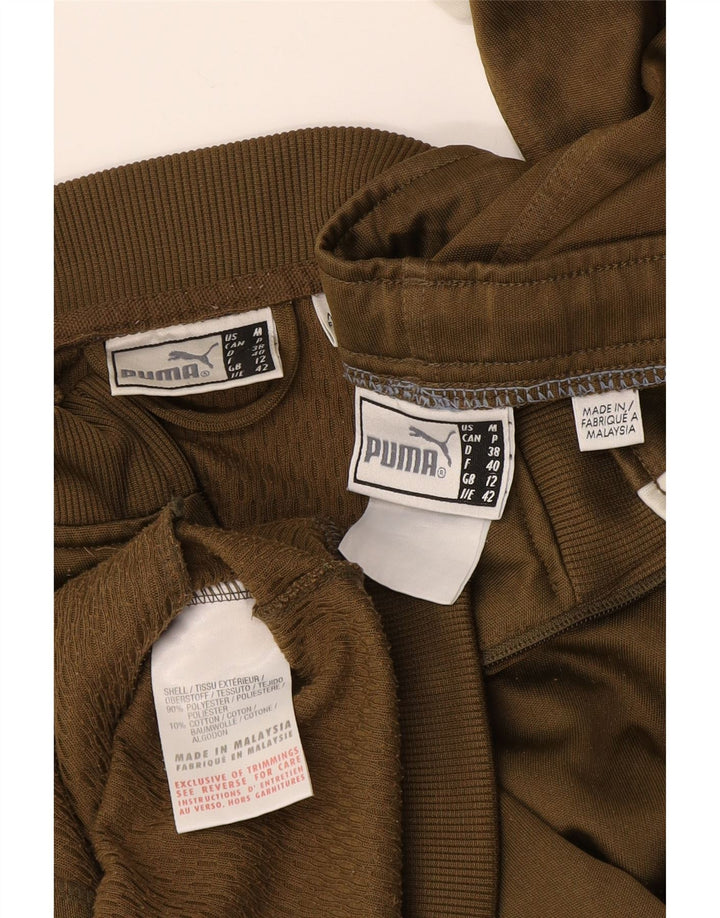 Puma Damen-Trainingsanzug, UK 12, mittleres Khaki, Farbblock-Polyester