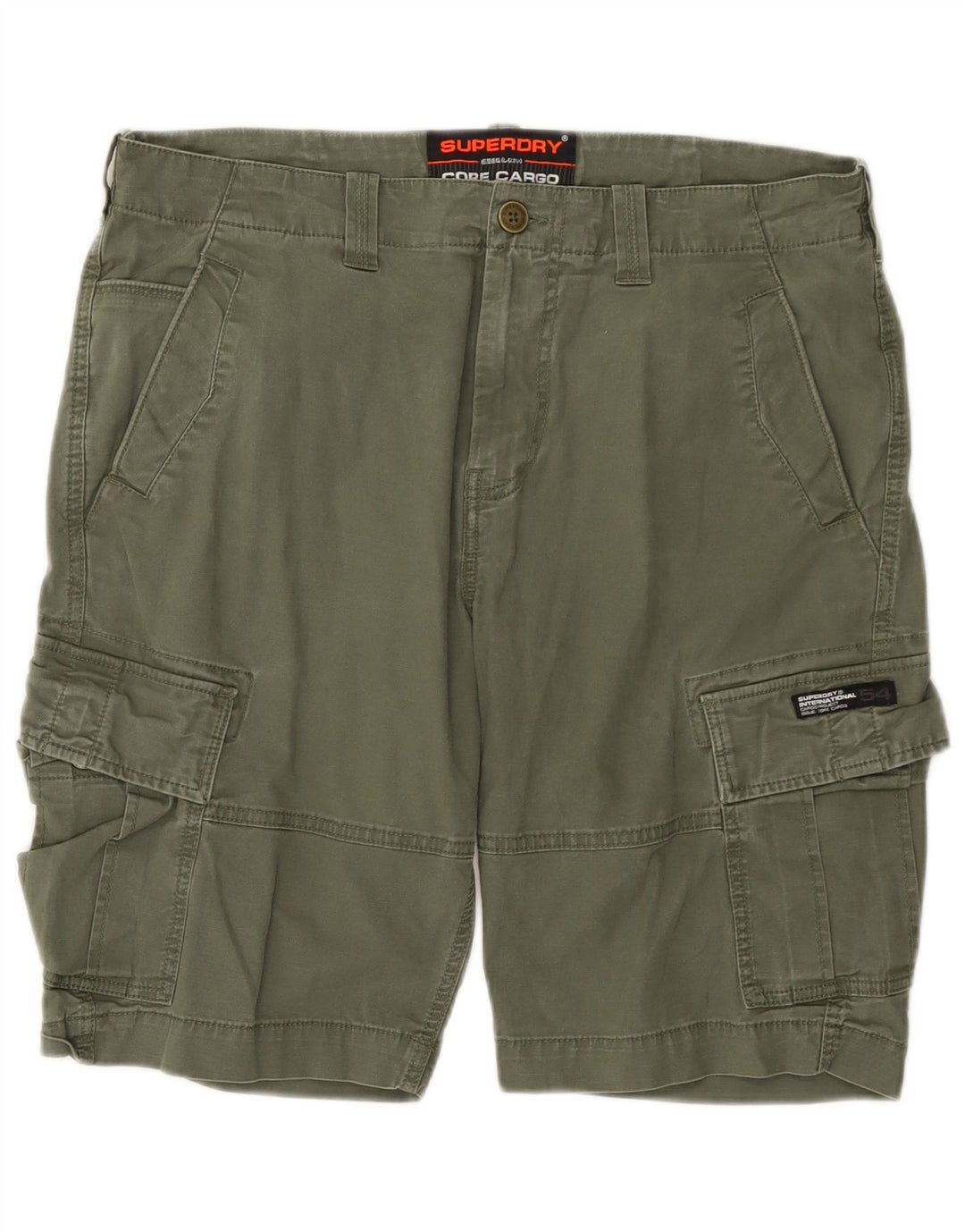 SUPERDRY Herren-Cargo-Shorts W36, große Khaki-Baumwolle