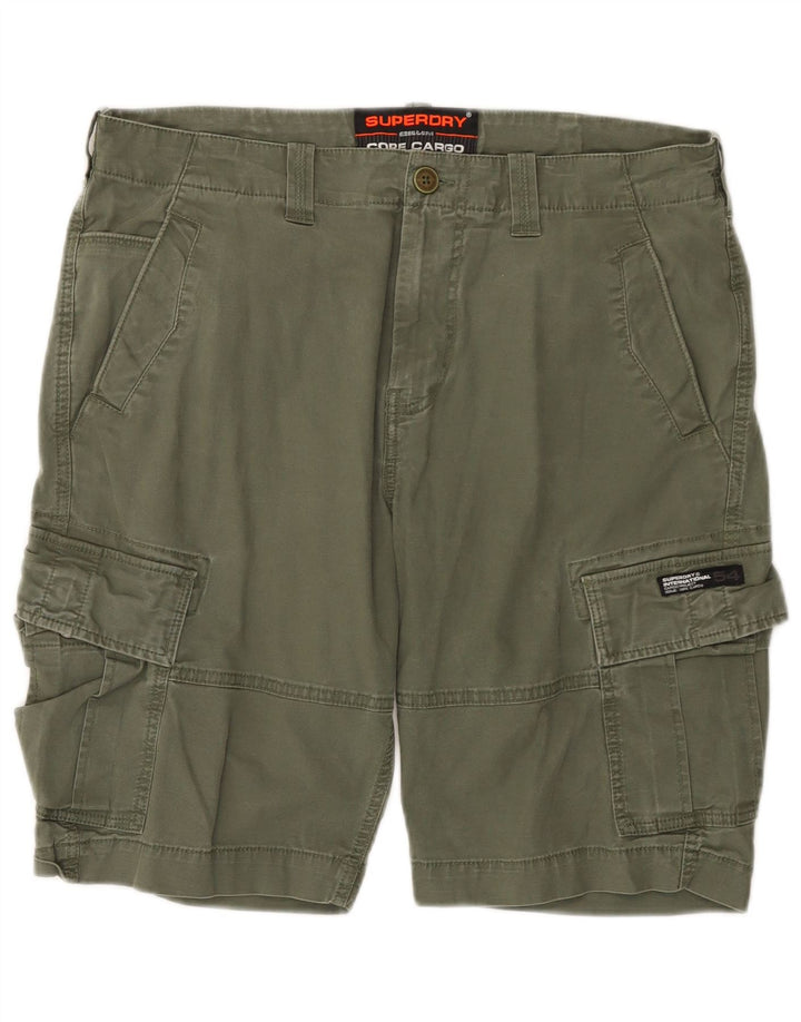SUPERDRY Herren-Cargo-Shorts W36, große Khaki-Baumwolle