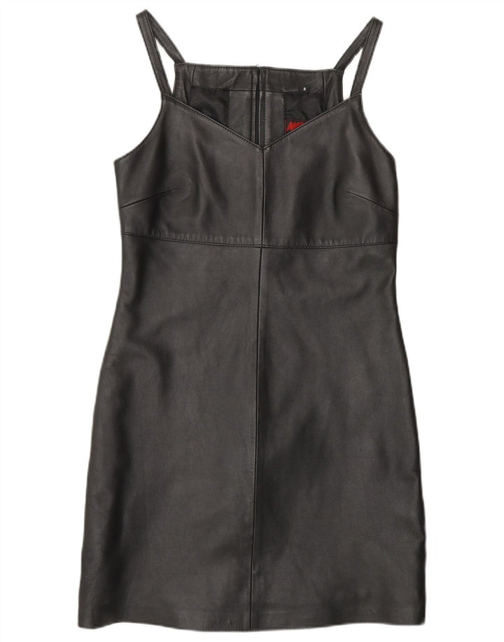 MADDOX Ärmelloses Damen-Etuikleid aus Leder, Gr. 10, Größe S, schwarzes Leder