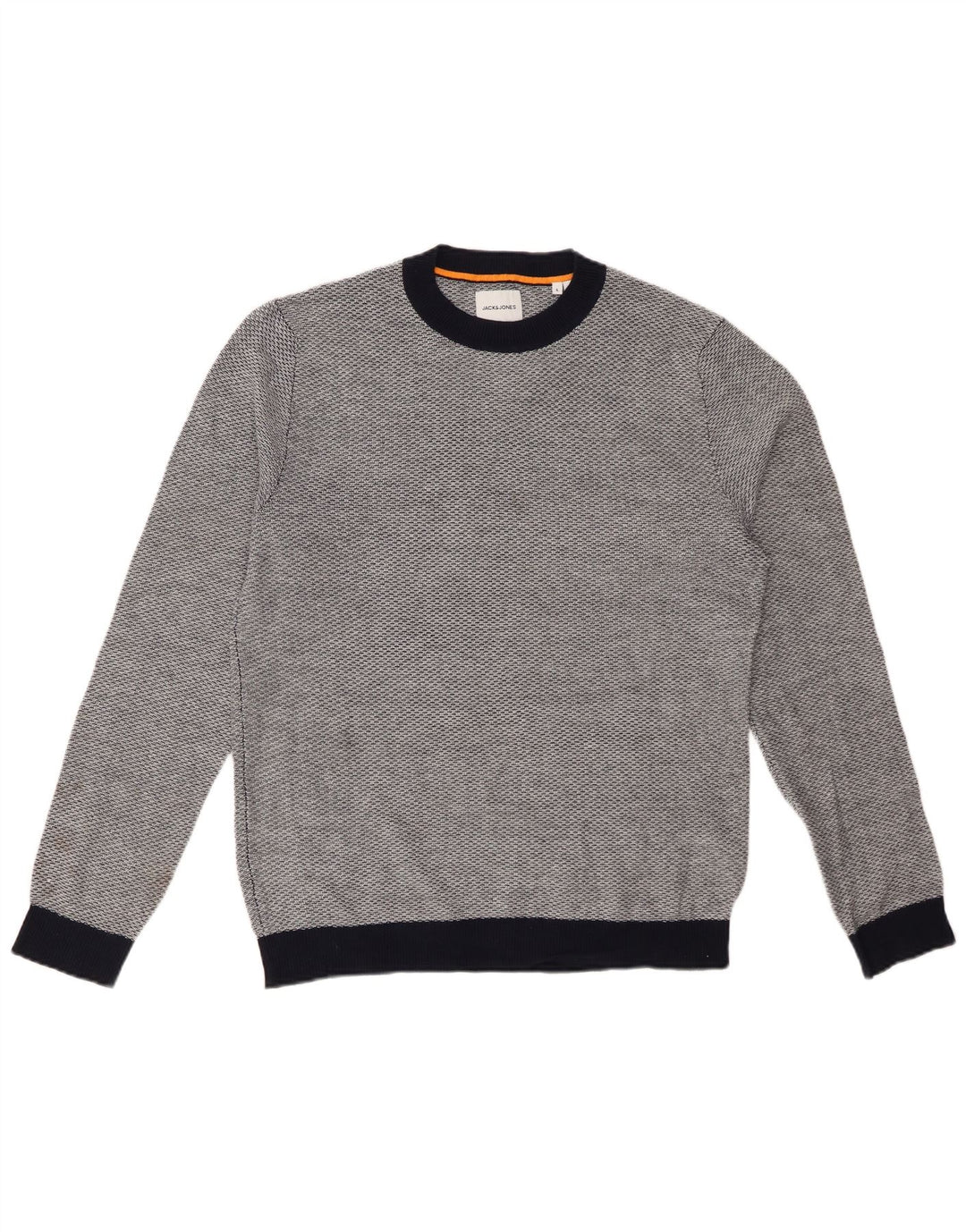 JACK & JONES Herren-Pullover mit Rundhalsausschnitt, groß, graues Acryl