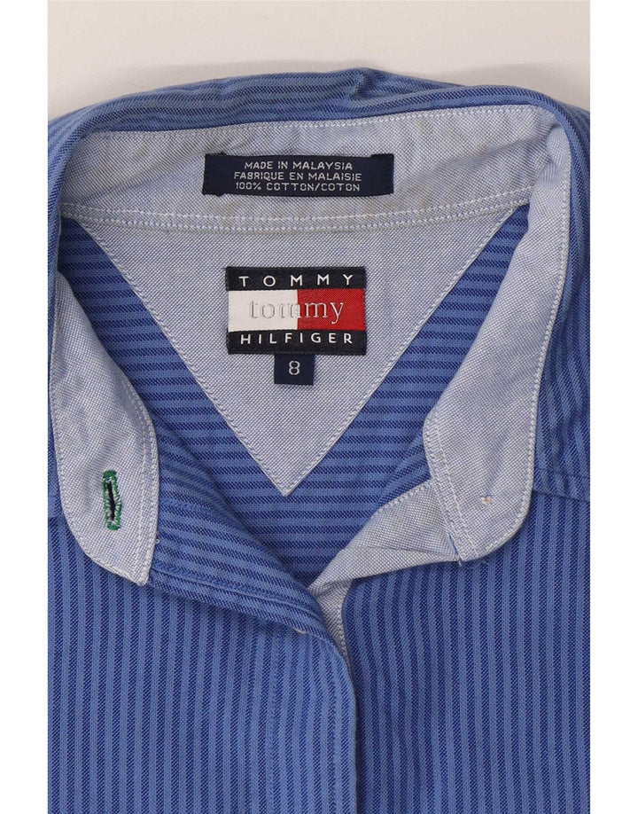 Tommy Hilfiger Damenhemd US 8 Mittelblau gestreift aus Baumwolle