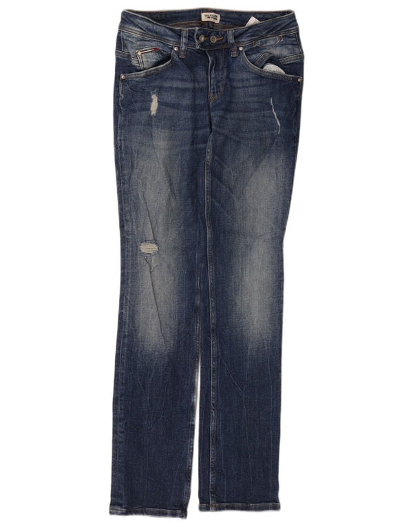 Tommy Hilfiger Damen Distressed Slim Jeans W27 L32 Blaue Baumwolle