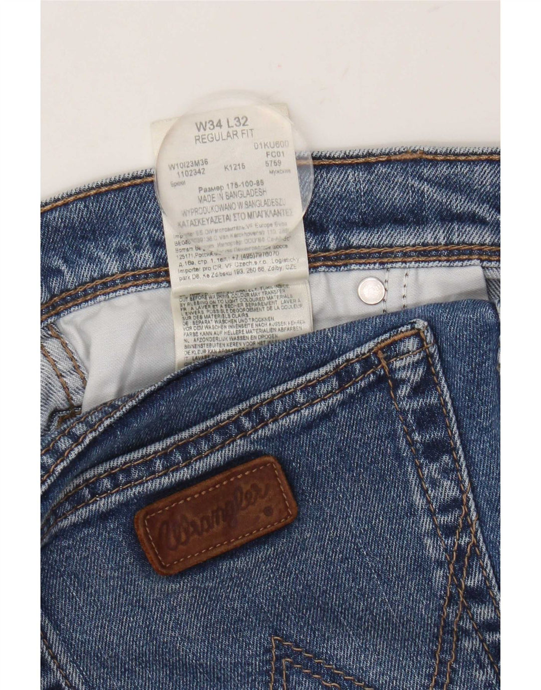 Wrangler Herren Straight Jeans W34 L32 Blaue Baumwolle